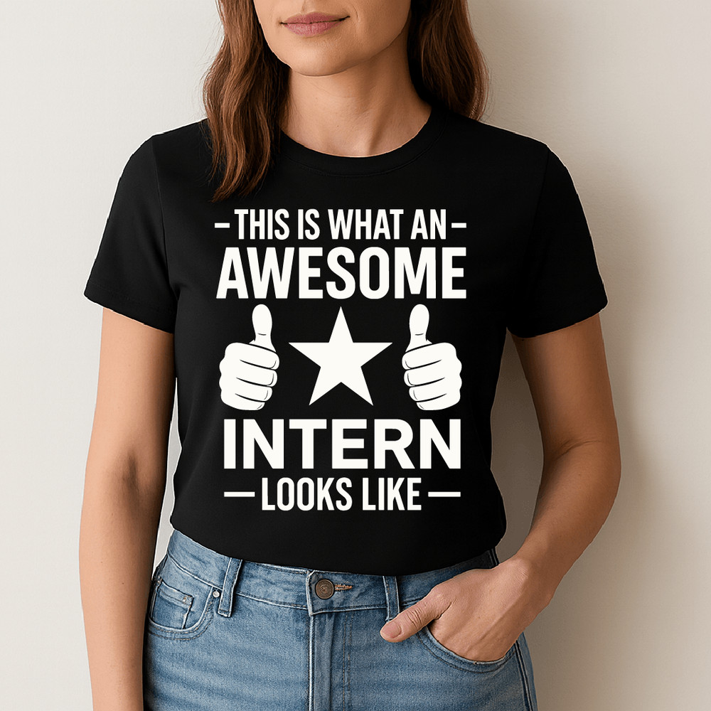 This Is What An Awesome Intern Looks Like Funny Appreciation Gift With Thumbs Up And Star Design Fo 1