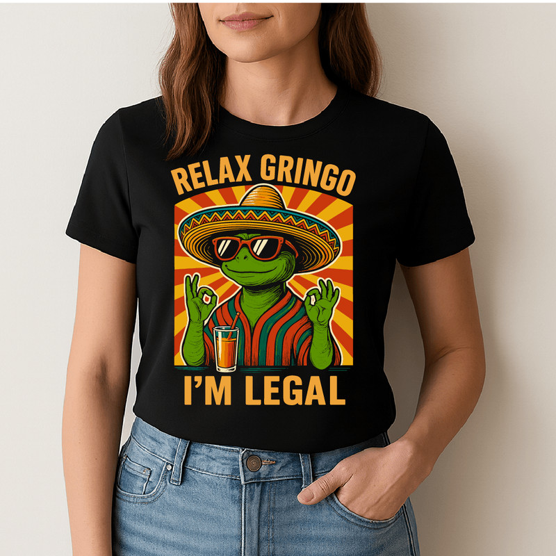 Relax Gringo Im Legal Funny Lizard Sombrero Sunglasses Mexican Humor Drinking Fiesta Party Design F 1