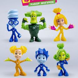 Fixies set of 6pcs figurines Nolik, Simka, Shpuly, Igrek, Verta, Papus Original New version 2024