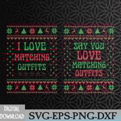 couples christmas funny christmas matching holiday funny couple svg, eps, png, dxf, digital download