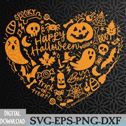 halloween cute fun pumpkin holiday heart collage design svg, eps, png, dxf, digital download