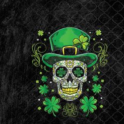 sugar skull saint patricks day of dead, patricks day png, png, sublimation design
