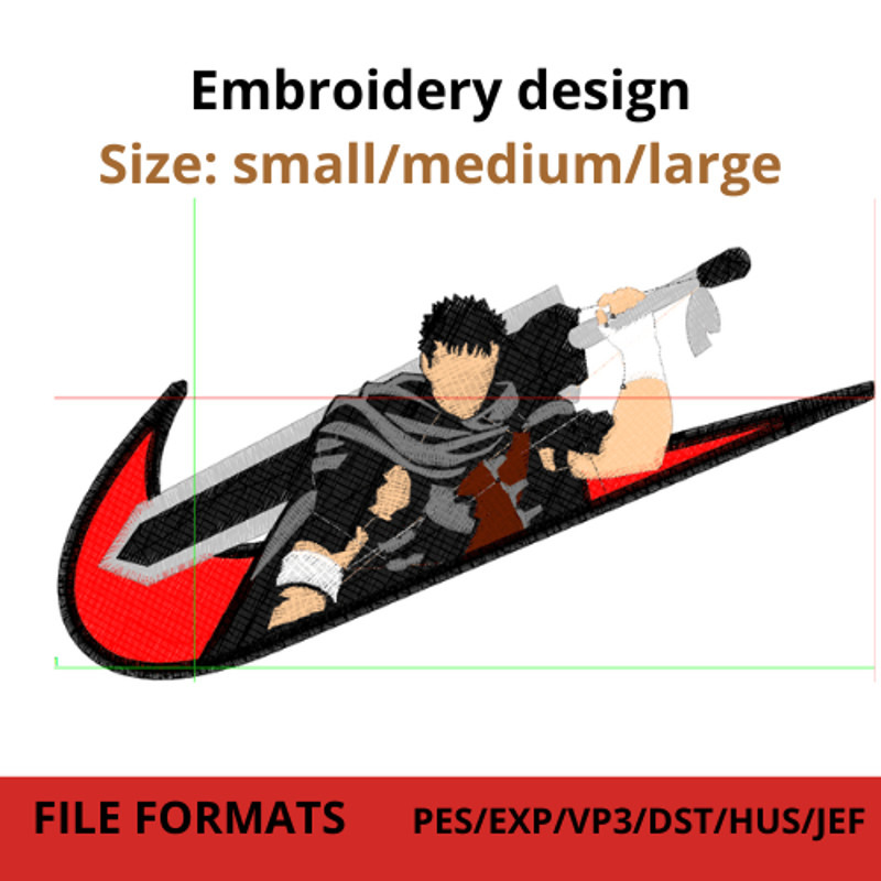 Swoosh Bersek Embroidery Designn 0