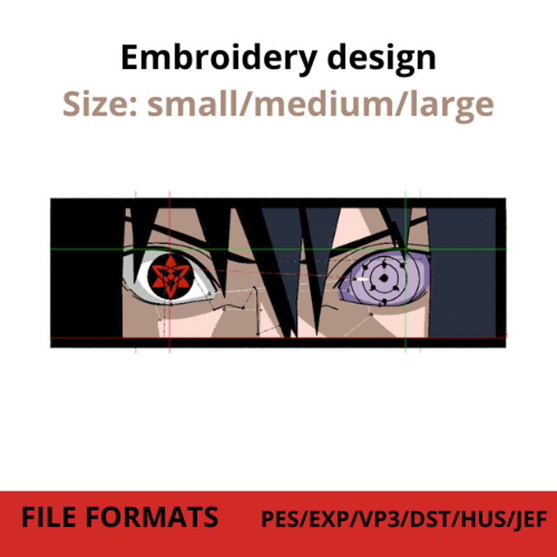 Sasuke Eyes Embroidery Designnn 0