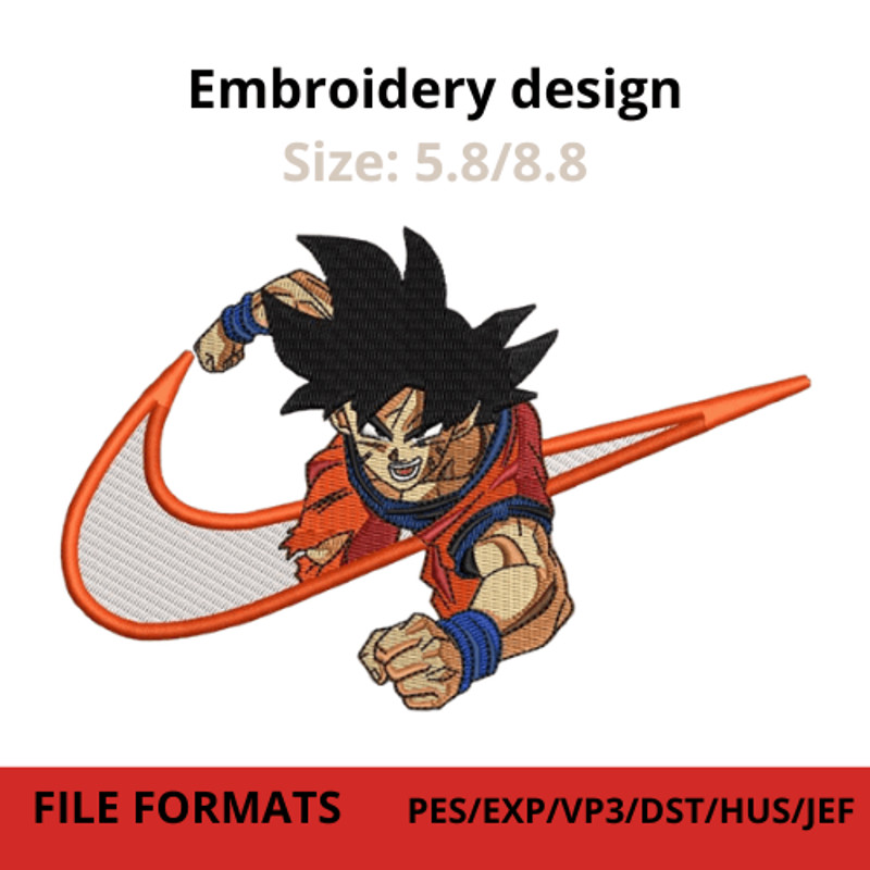 Swoosh San Goku Embroidery Designn 0