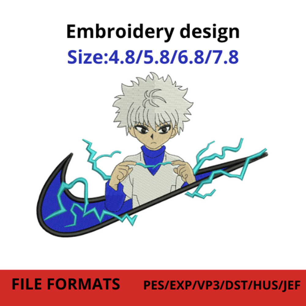 Swoosh Killua Embroidery Designn 0