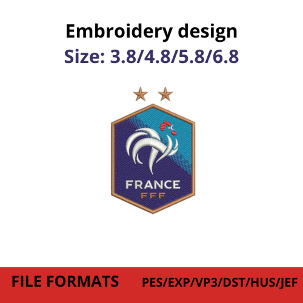 France Football Embroidery Design 0