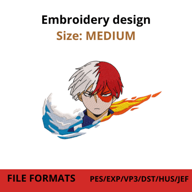 Swoosh Todoroki Embroidery Designn 0