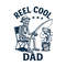 Fathers Day Funny Skeleton Reel Cool Dad PNG Tshirt Design 0