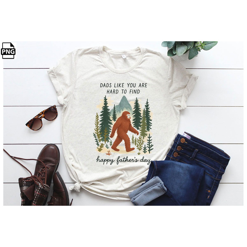 Happy Fathers Day Bigfoot Dad PNG Sublimation Design 1