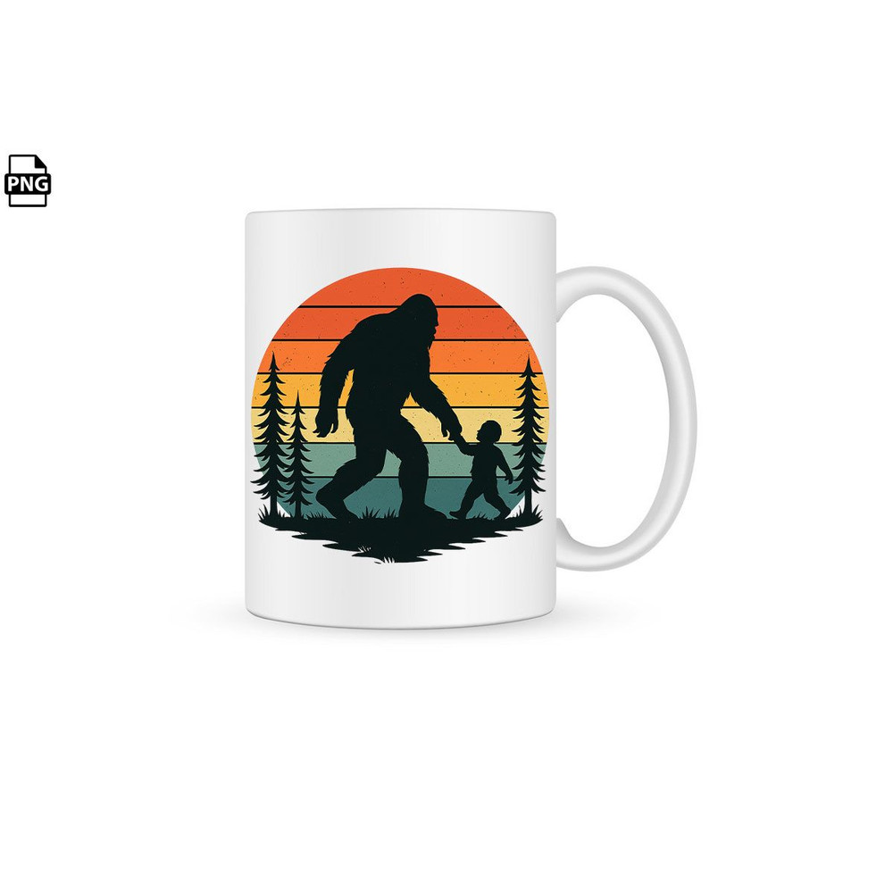 Retro Vintage Bigfoot Dad PNG Sublimation Design 2