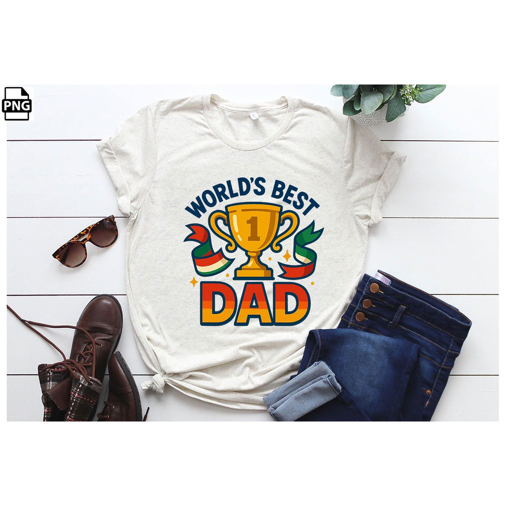 Worlds Best Dad PNG Sublimation Design 1