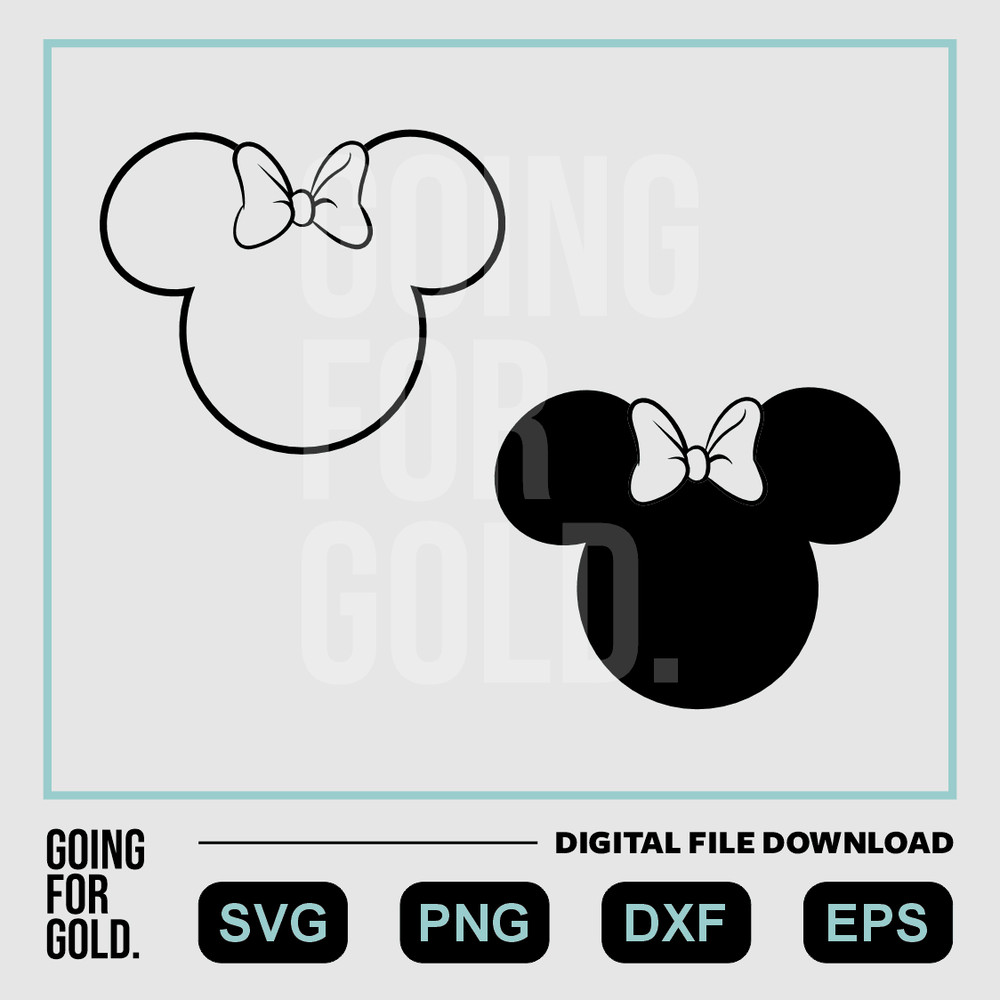 Blank Minnie Head SVG Cricut 0
