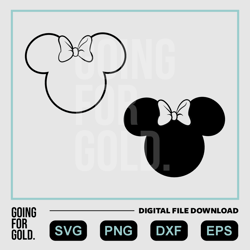 blank minnie head svg cricut