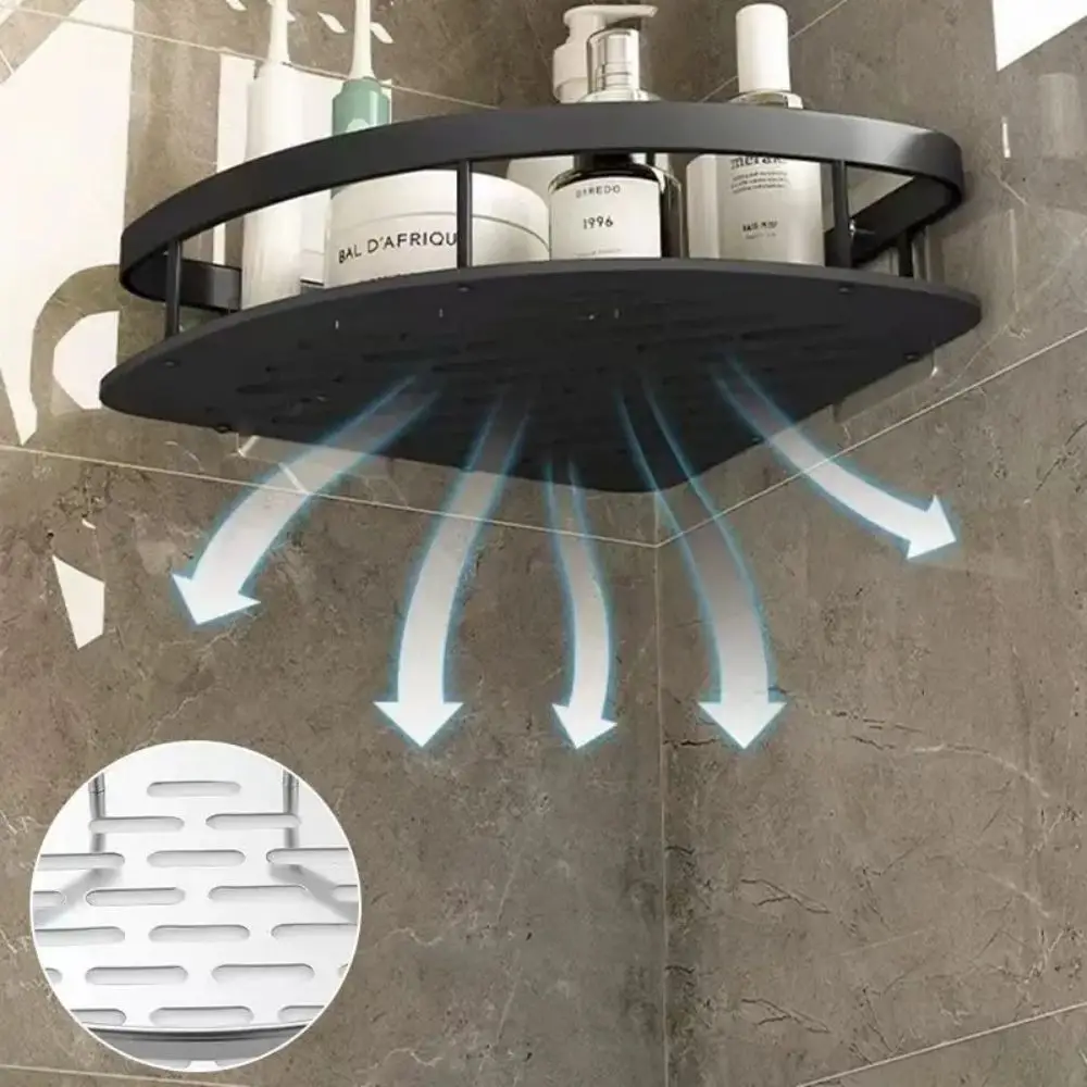 Wall mounted corner shelf for bathroom