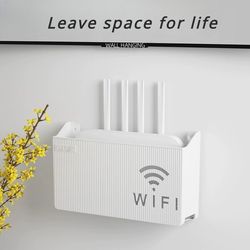 wall-mounted router storage box, no-drilling wireless wifi, tv set top box organizer for living room, bedroom