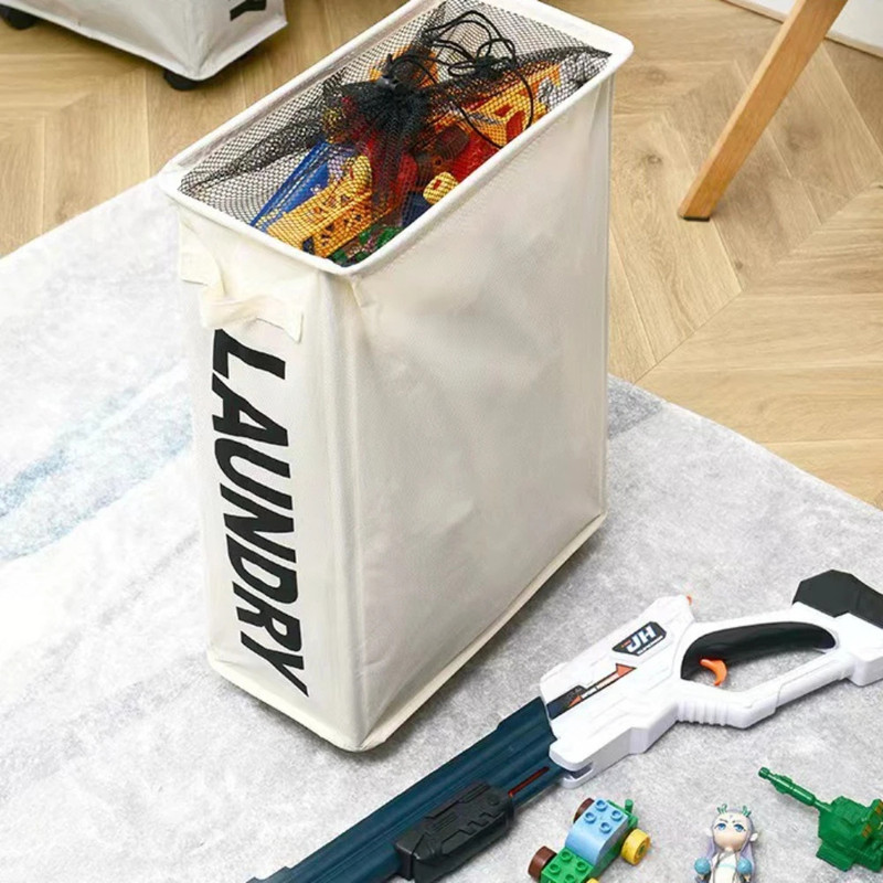 Durable fabric storage basket for laundry