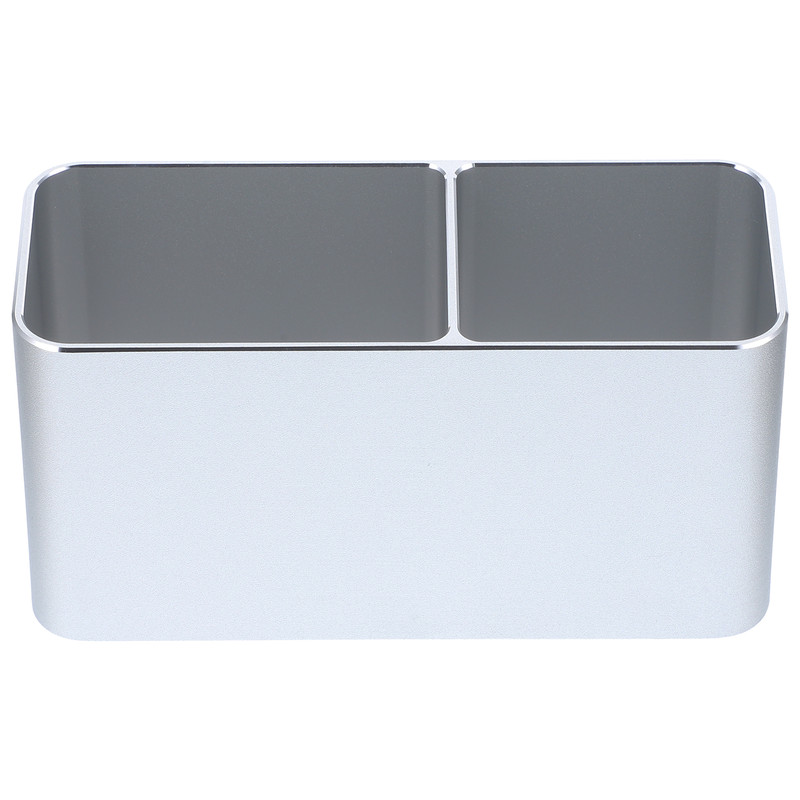 Double Storage Pen Holder, Aluminum Desktop Organizer, Lightweight Pencil Case for Home, Office Supplies