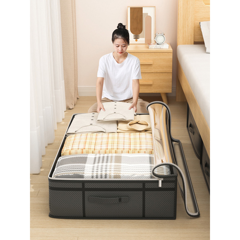1PC Large Clothes Storage Bag Under Bed, Foldable Quilt & Clothes Organizer for Bedroom, Dormitory, Wardrobe