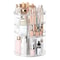 360° Rotating Makeup Organizer, Cosmetic Display Case with Brush Holder & Perfume Tray Storage Carousel for Vanity