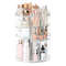 360° Rotating Makeup Organizer, Cosmetic Display Case with Brush Holder & Perfume Tray Storage Carousel for Vanity