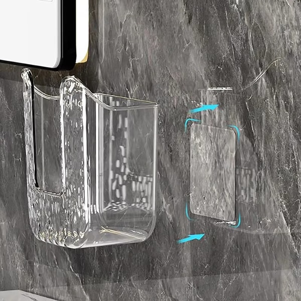 Tissue Box Bathroom Wall Mounted, Strong Adhesion, Large Opening Wet Wipes Holder with Heavy-Duty PET Design
