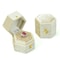 TAIMY Mini Velvet Hexagon Ring Box, Custom Logo & Color Jewelry Box for Weddings, Single Slot Retro Antique Ring Case