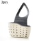 Adjustable Sink Draining Hanging Basket, Rubber Sink Bag, Soap Sponge Shelf & Faucet Holder for Kitchen & Bathroom