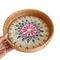 HeMu Colorful Splicing Shell Rattan Storage Basket Set, Hand-Woven Round Tray for Bread, Fruit & Breakfast Display