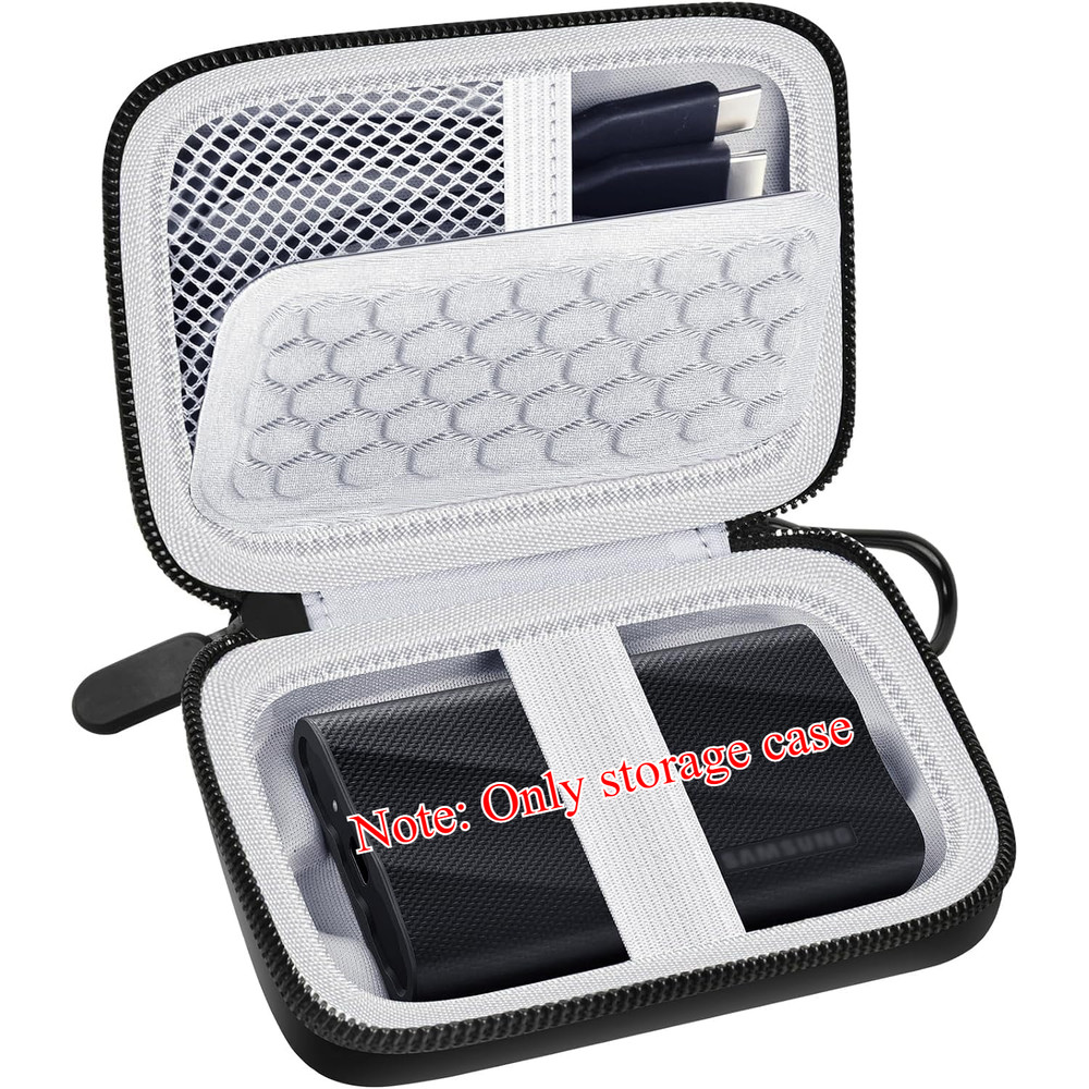 Carrying Case for Samsung T9 Portable, Shockproof Protective Storage Holder for USB External Solid State Drive, Cable