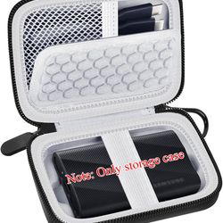 carrying case for samsung t9 portable, shockproof protective storage holder for usb external solid state drive, cable