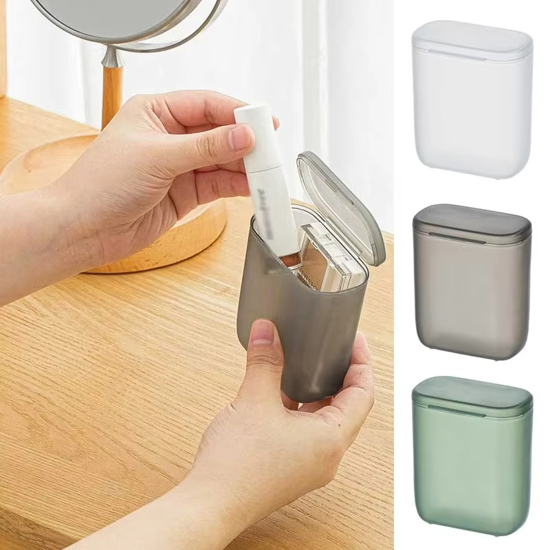 Portable Desktop Data Cable Storage Box Organizer, Travel-Friendly USB Earphone Cord Management for Home, Office