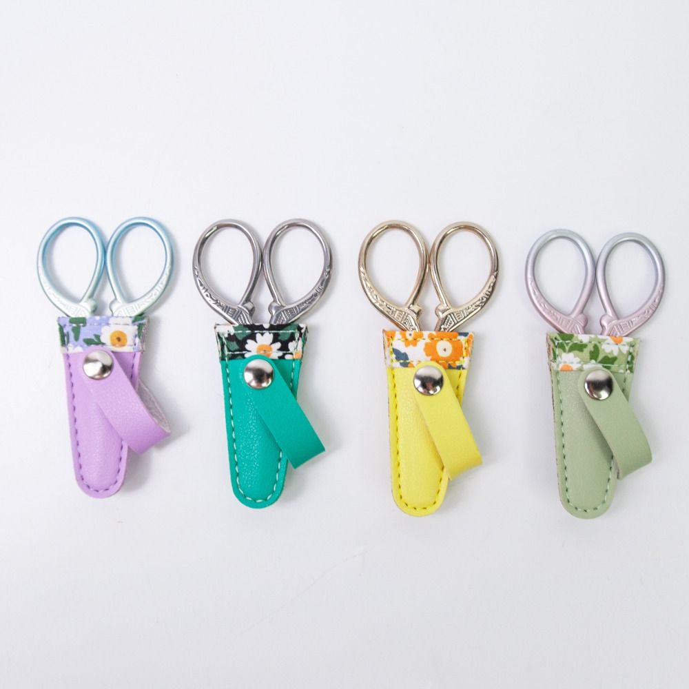 Premium Leather Embroidery Scissors Sheath, Protective Cover for Dead Skin Tweezers, Sewing Scissors, Durable Household