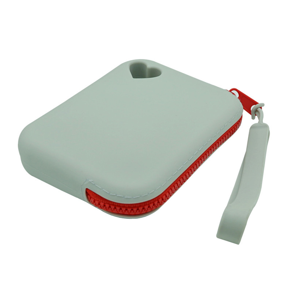 1Pcs Silicone Storage Bag, Portable Zipper Colorblock Bag Lightweight Clutch Bag with Wristband, Waterproof Hand Comfort