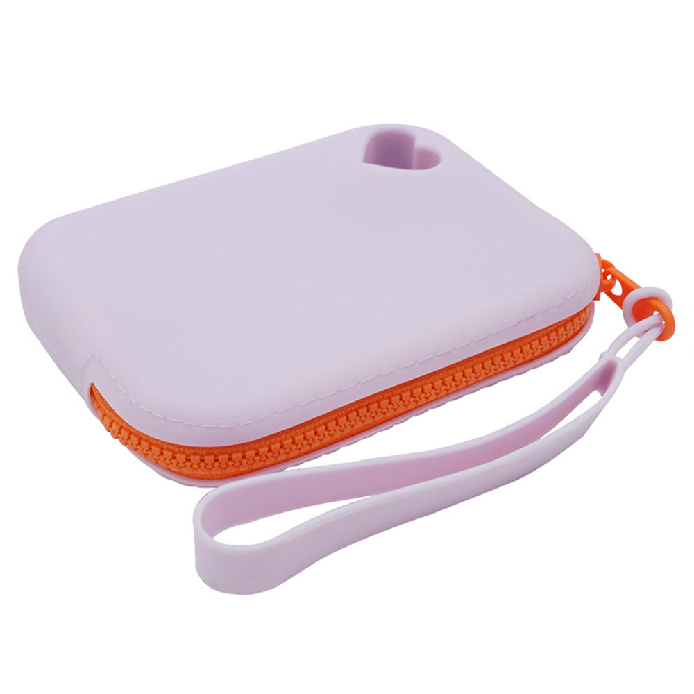 1Pcs Silicone Storage Bag, Portable Zipper Colorblock Bag Lightweight Clutch Bag with Wristband, Waterproof Hand Comfort