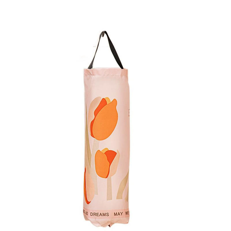 Cartoon Pattern Grocery Bag Holder, Wall-Mounted Bottom Opening Garbage Bag Organizer, Large Space-Saving Trash Bag