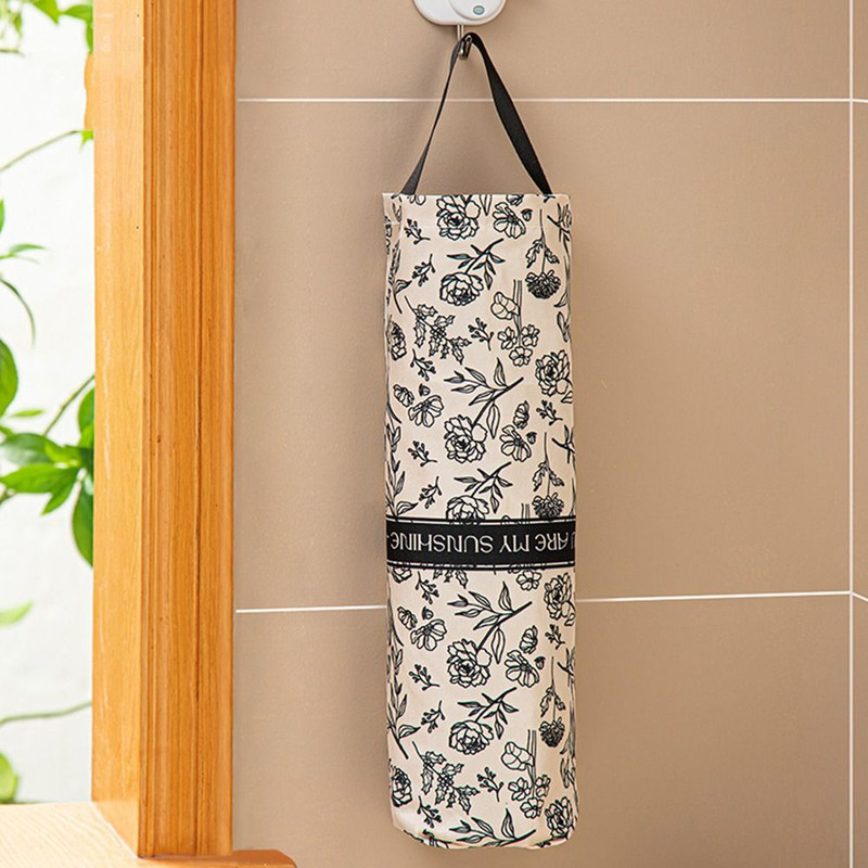 Cartoon Pattern Grocery Bag Holder, Wall-Mounted Bottom Opening Garbage Bag Organizer, Large Space-Saving Trash Bag