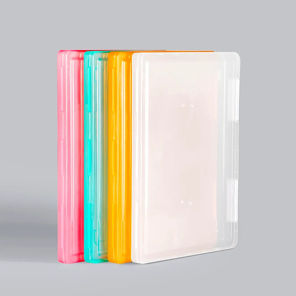 Multi-layer Portable File Box, A4 Plastic PP File Box, Waterproof Contract Storage Box with Transparent Design