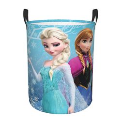 frozen princess collapsible laundry basket, custom kids clothes hamper for nursery durable & waterproof toys storage bag