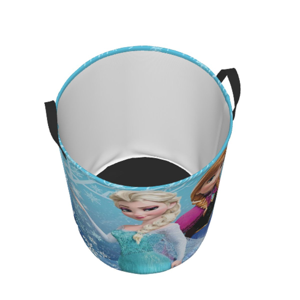 Frozen Princess Collapsible Laundry Basket, Custom Kids Clothes Hamper for Nursery Durable & Waterproof Toys Storage Bag