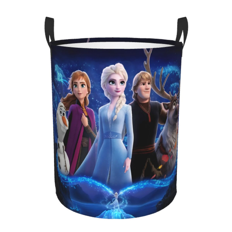 Frozen Princess Collapsible Laundry Basket, Custom Kids Clothes Hamper for Nursery Durable & Waterproof Toys Storage Bag