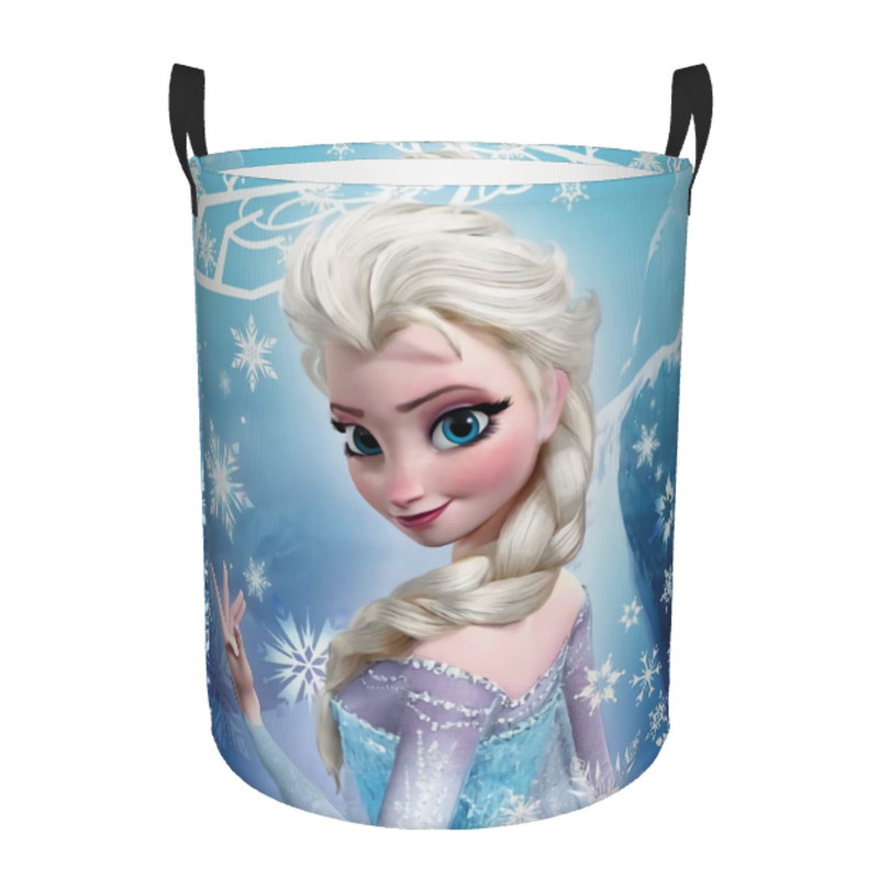 Frozen Princess Collapsible Laundry Basket, Custom Kids Clothes Hamper for Nursery Durable & Waterproof Toys Storage Bag