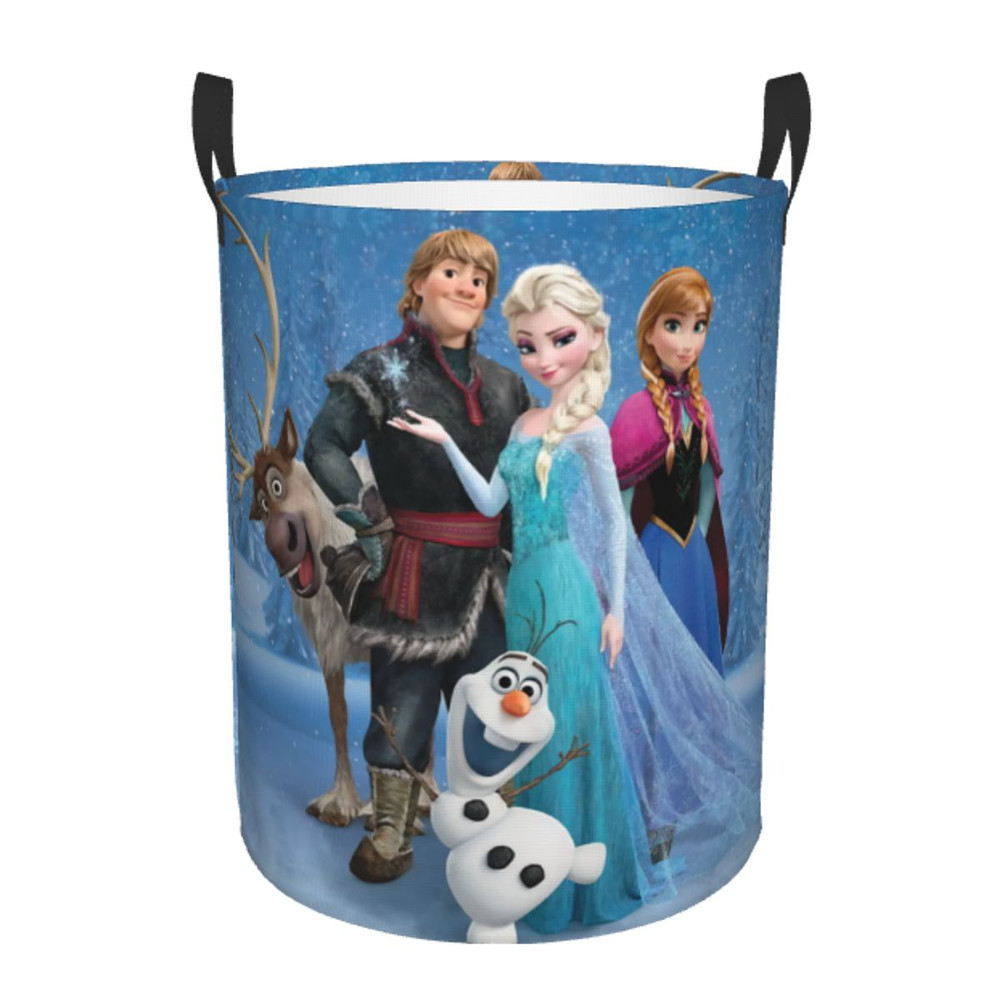Frozen Princess Collapsible Laundry Basket, Custom Kids Clothes Hamper for Nursery Durable & Waterproof Toys Storage Bag