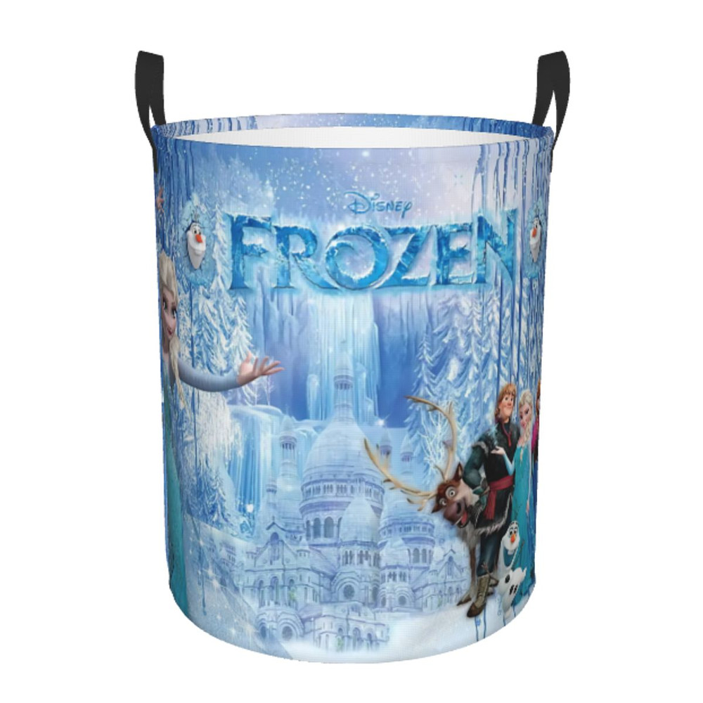 Frozen Princess Collapsible Laundry Basket, Custom Kids Clothes Hamper for Nursery Durable & Waterproof Toys Storage Bag