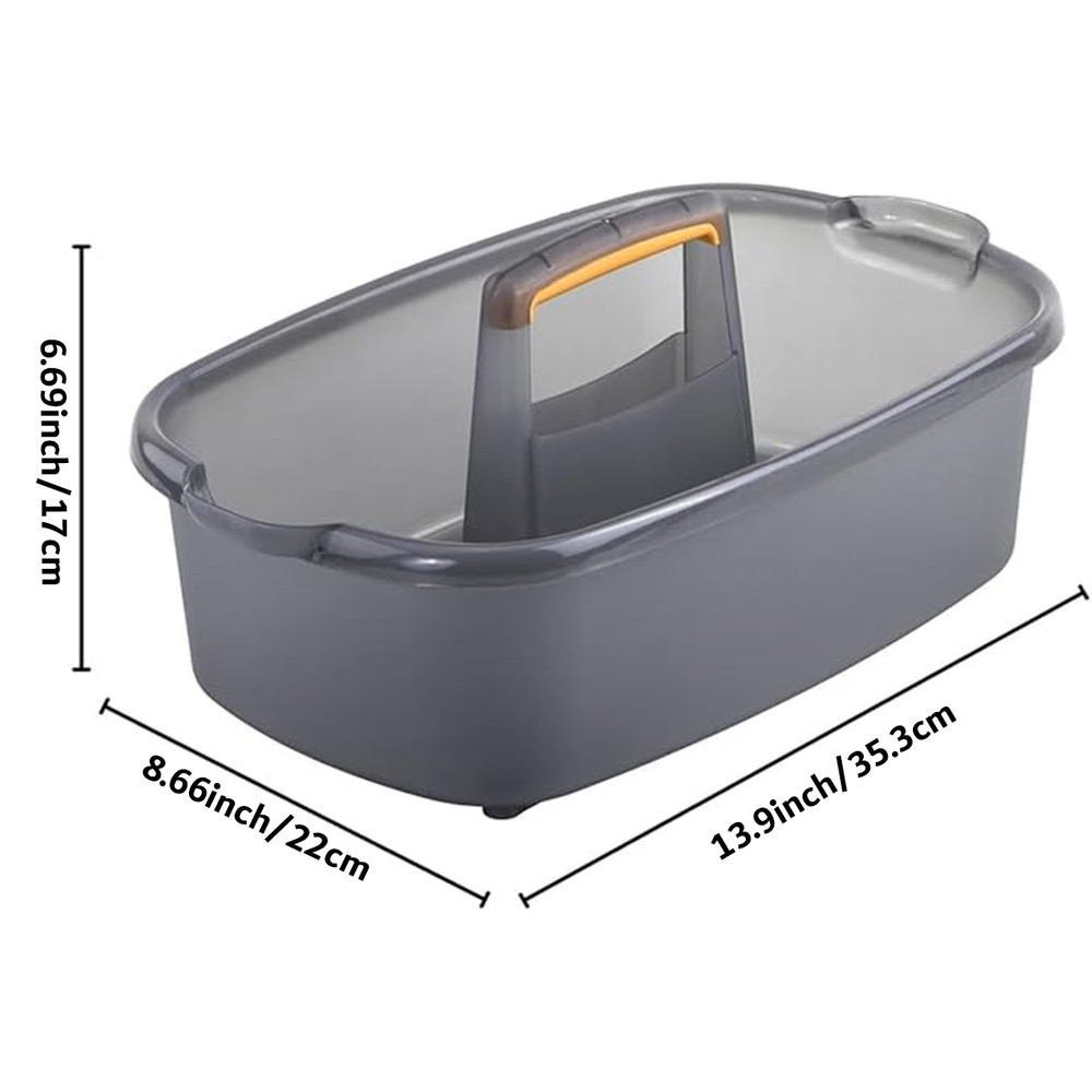 Large Cleaning Caddy for Cleaning Supplies with Handle, Portable Plastic Tote Organizer for Shower, Bathroom Kitchen