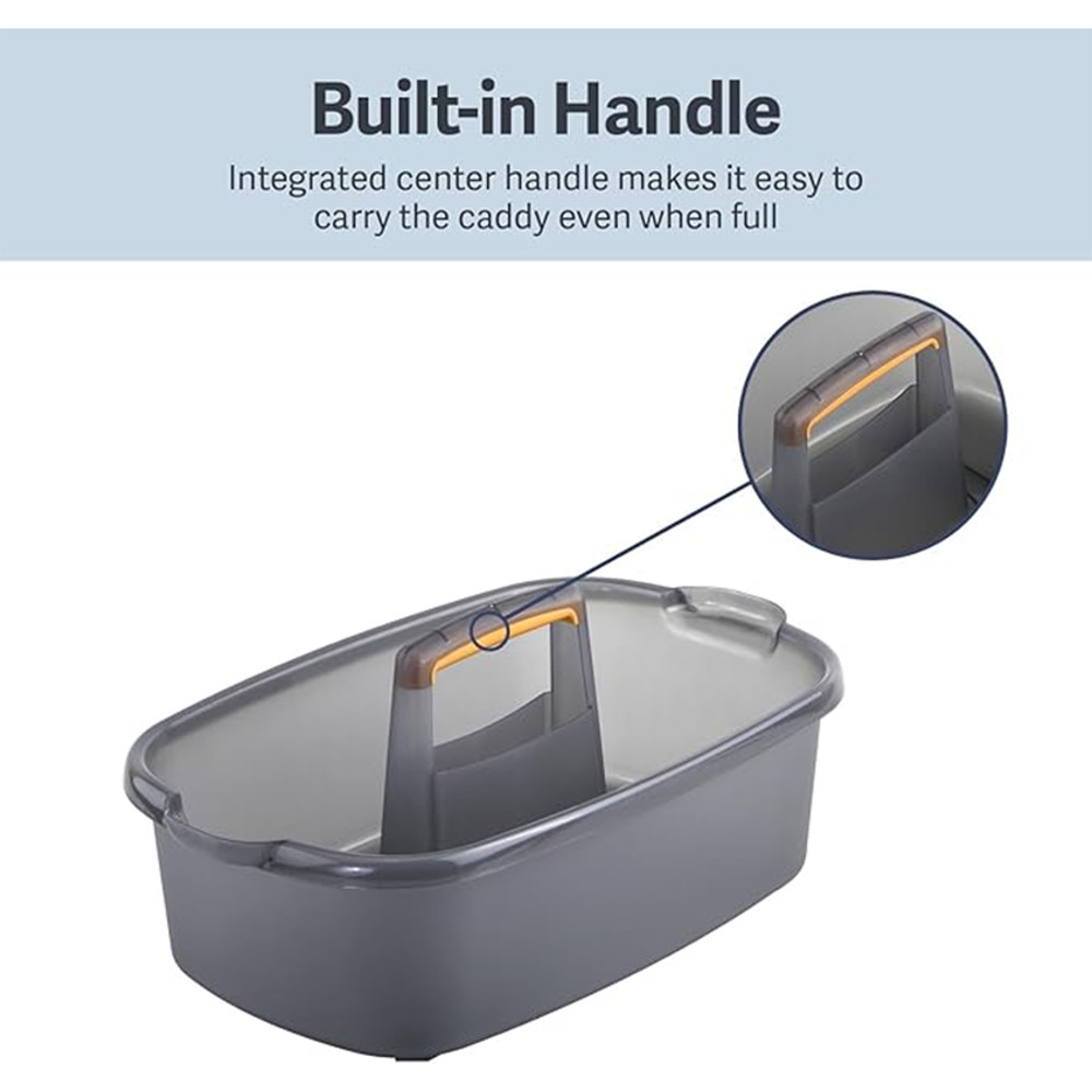 Large Cleaning Caddy for Cleaning Supplies with Handle, Portable Plastic Tote Organizer for Shower, Bathroom Kitchen