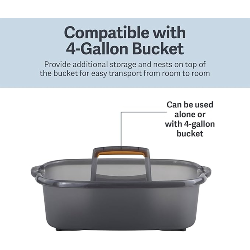 Large Cleaning Caddy for Cleaning Supplies with Handle, Portable Plastic Tote Organizer for Shower, Bathroom Kitchen