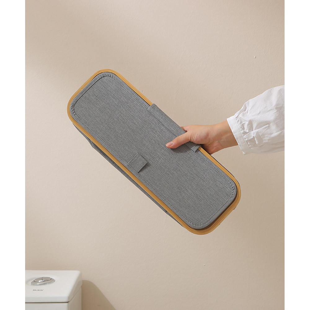 See-Through Paper Towel Storage Basket, Foldable Waterproof Storage Box with Lid for Bathroom, Household Sundries