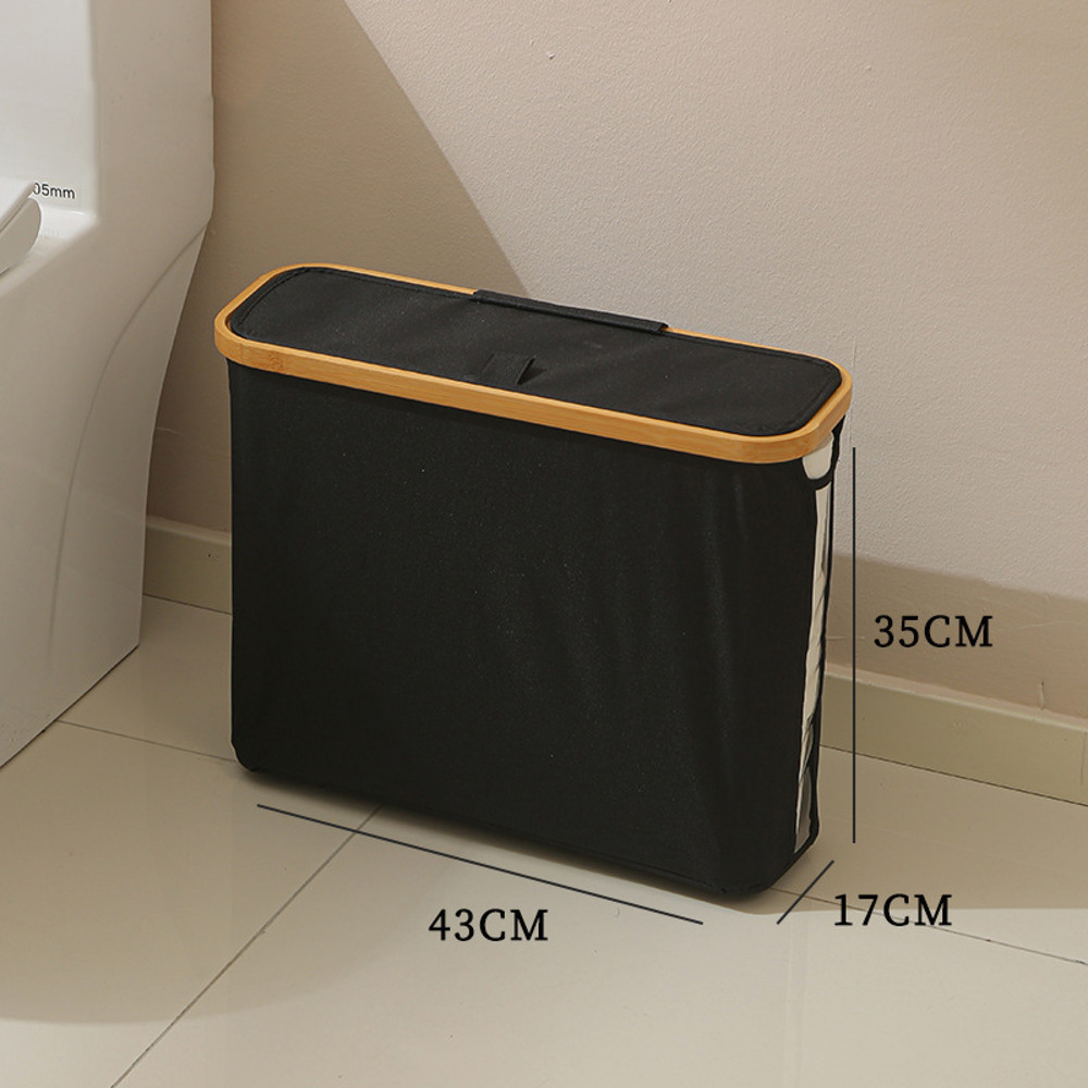 See-Through Paper Towel Storage Basket, Foldable Waterproof Storage Box with Lid for Bathroom, Household Sundries