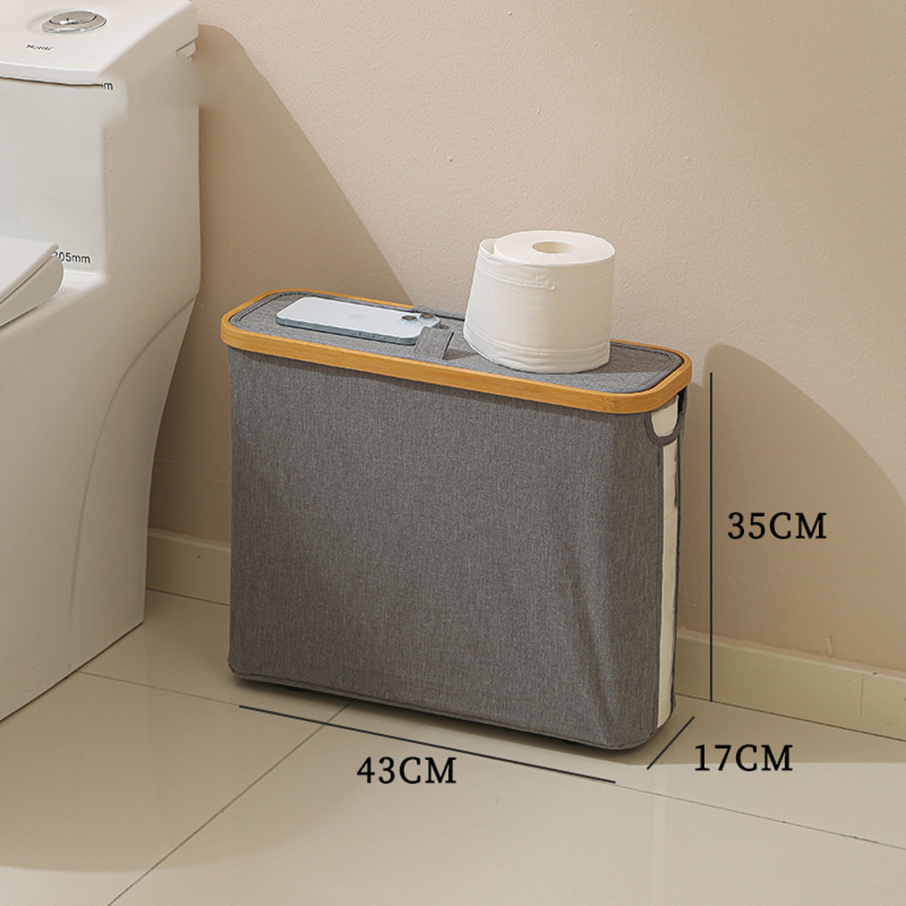 See-Through Paper Towel Storage Basket, Foldable Waterproof Storage Box with Lid for Bathroom, Household Sundries